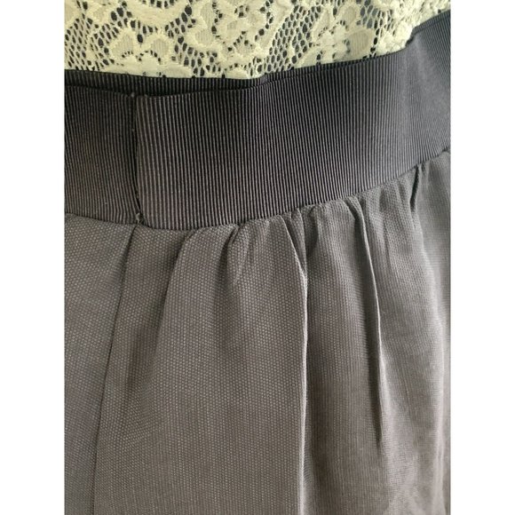 Anthropologie Leifsdottir Silk Skirt Navy Blue Light Blue Aqua Stitching Sz XS - Picture 8 of 14